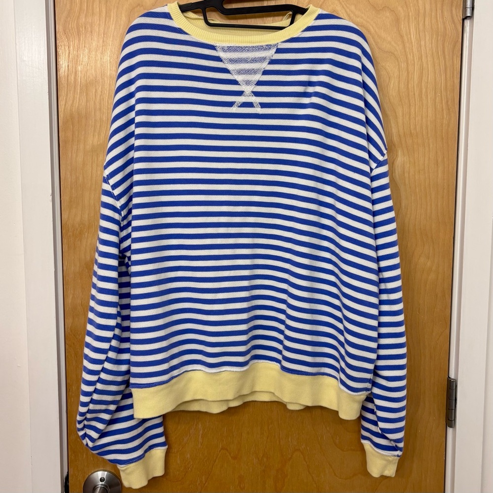 NWOT | Free People We The Free Oversized Camden Striped Crewneck Size Small - Picture 2 of 6